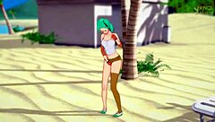 Bulma caught masturbating in Kame House during Dragon Ball scene.