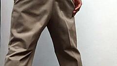 Hot gay teacher in costume spanks and jerks off