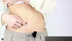 Asian japanese navel sound fetish with licking and touching.