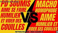 Powerful French macho dominates a young submissive gay guy