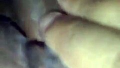 filling up that ebony brunette's pussy with cum