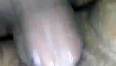 filling up that ebony brunette's pussy with cum