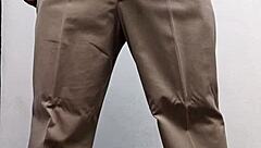 Hot gay teacher in costume spanks and jerks off