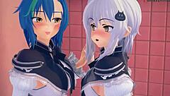 i can't get enough of koneko and xenovia in lesbian hentai action from hs dxd ntr madness 2!
