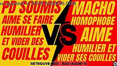 Powerful French macho dominates a young submissive gay guy