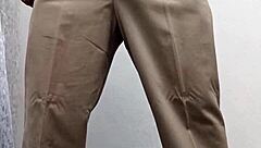 Hot gay teacher in costume spanks and jerks off