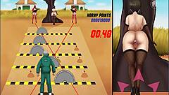 Squit horny, she says while getting anal in hentai