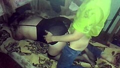 damn, banging in her black dress and stockings doggy style!