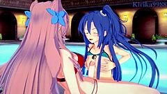 Tsubasa Kazanari and Maria Cadenzavna Eve dive into intense futanari sex in Symphogear hentai.