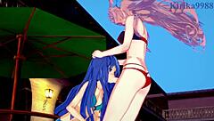 Tsubasa Kazanari and Maria Cadenzavna Eve dive into intense futanari sex in Symphogear hentai.