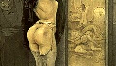 Vintage erotic sketches bring old-school charm with interracial cartoon flair.