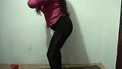 Stepbrother Catches Stepsister at Workout and Cums Inside