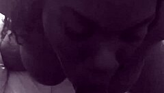 Ebony deepthroat on big black cock