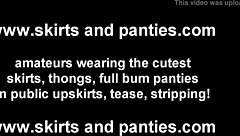 Come Outside to Peek at My New Panties Under This Skirt