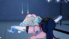 Amari Aquamarine, Kaguya Nanbu, Suzuka-Hime in Intense Lesbian Futanari Play