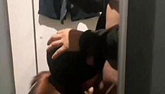 Man, this risky Filipina sucked and banged in a public fitting room!