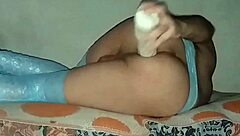 sofi black sexy slut stretchin’ ass with big toy in lingerie 😈