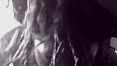 Ebony deepthroat on big black cock