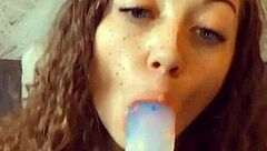 Miss Daisy Mae Sucks Dildo and Plays with Wet Pussy