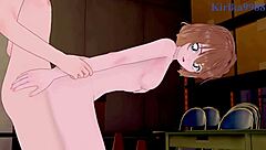 Ai Haibara and Kazuha Toyama engage in intense creampie sex with big tits in 3D hentai animation