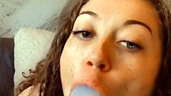 Miss Daisy Mae Sucks Dildo and Plays with Wet Pussy