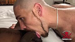 Parker sucks that big black cock with real skill