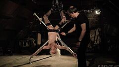 naughty teen 18+ager gets spankin and humilation in bondage fuck