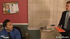 amazing gay butts banging hard in the office