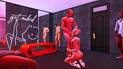 Harley Quinn becomes a sex slave for rough anal and bukkake in hentai parody!