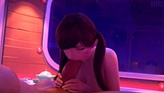 feeling the pleasure of big tits and blowjob in hentai