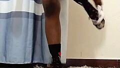 Ebony enjoys a relaxing self-session