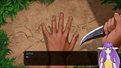 Blonde naked elf bathes wildly