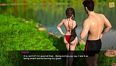 nursing back to pleasure with hot brunette flirting in 3d