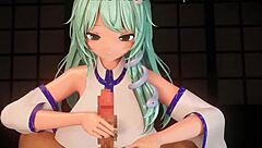 早苗がパイズリしてくれる