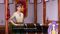 Blonde naked elf bathes wildly