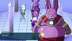 Vados Flaunts Huge Boobs to Master Roshi Hard