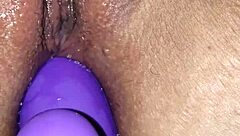 Can you handle watching this amateur's big tits bounce during intense anal masturbation at home?