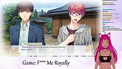 lewdneko says, 'i'm playing f me royally.' watch the vtuber in this hentai kissing scene.