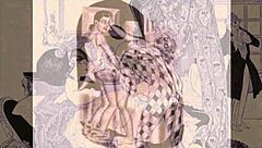 Vintage illustrations hinting at hidden desires in anime style