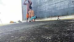 Daddyblackxxx1 Slams Ericsockz Hard in Outdoor Action