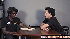 yo, you see this muscle security officer bareback drill a guy after a hot bj?