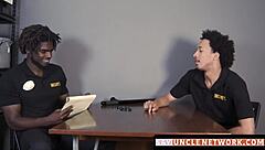 yo, you see this muscle security officer bareback drill a guy after a hot bj?