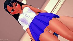 Nagatoro slips into old uniform for uncensored hentai toy play