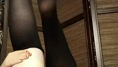 stocking fetish solo in pov, so horny!