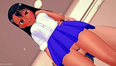 Nagatoro slips into old uniform for uncensored hentai toy play