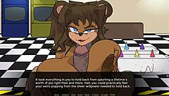 FNAF Porn Game Boobjob Compilation With Curvy Big Tits