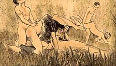 Vintage Erotic Cartoon Illustration