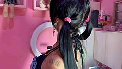 Tattooed Brunette Blows Skinny Gay Teen