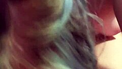 Blue-haired girl gives me a long, intense blowjob