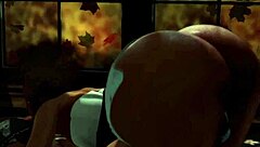 Cammy Plays With Her Cake In A Suggestive Way, Revealing Her Big Ass And Monster Cock.